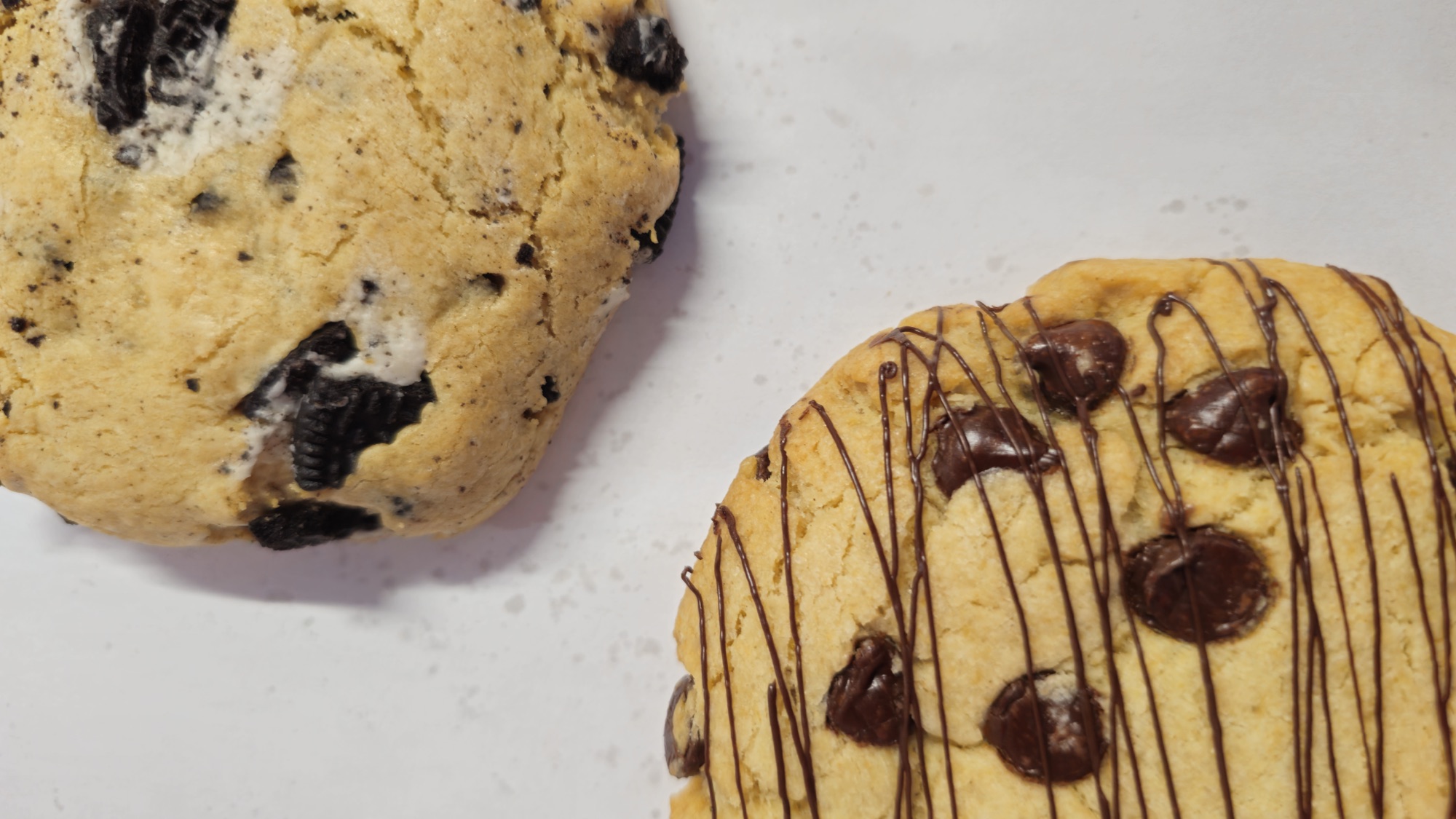 A close-up of freshly baked gluten-free cookies
